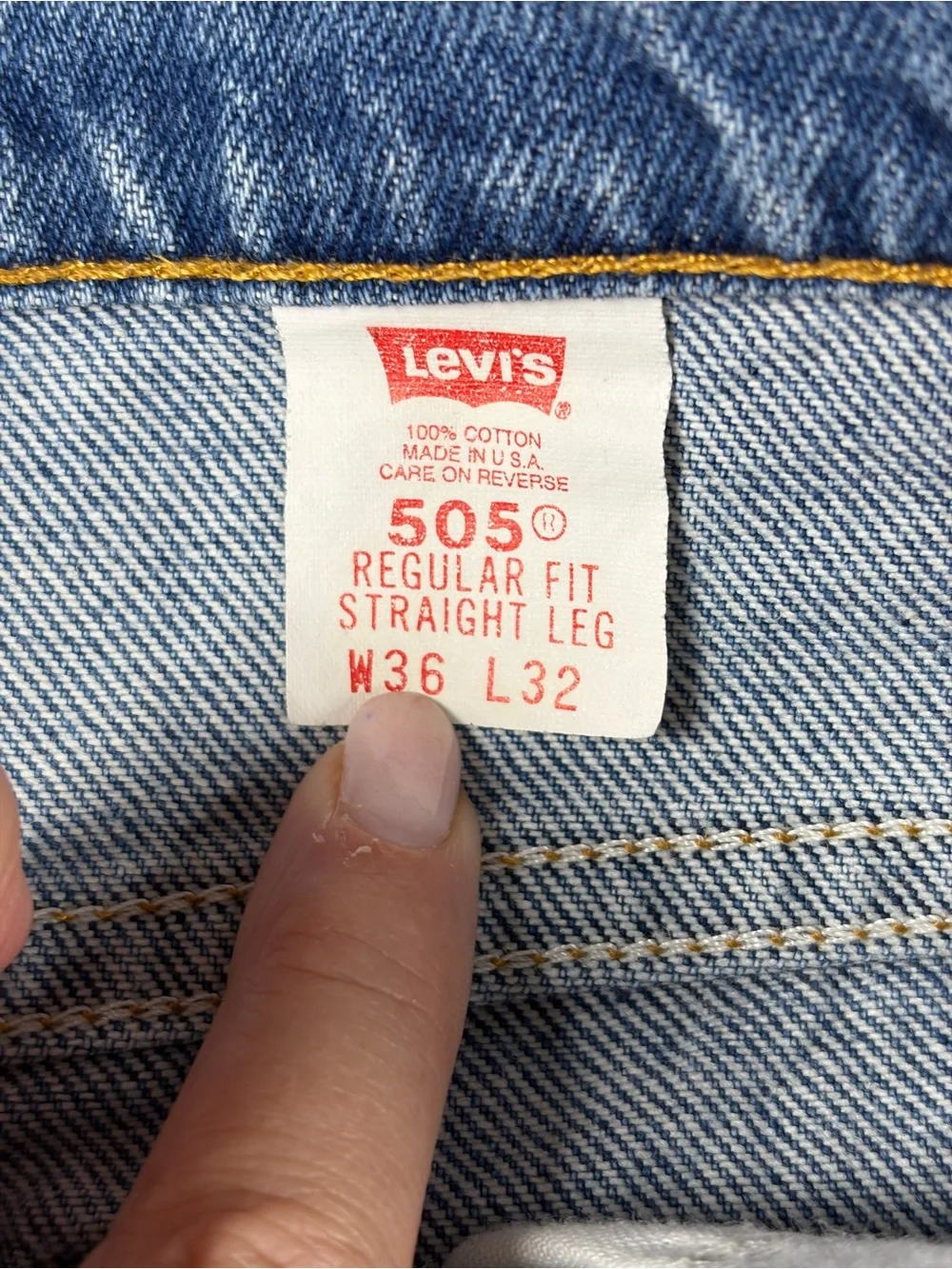 Vtg Levi’s 505 Orange Tab‎ Jeans W36 L32 Made in USA Valdosta 575 straight leg